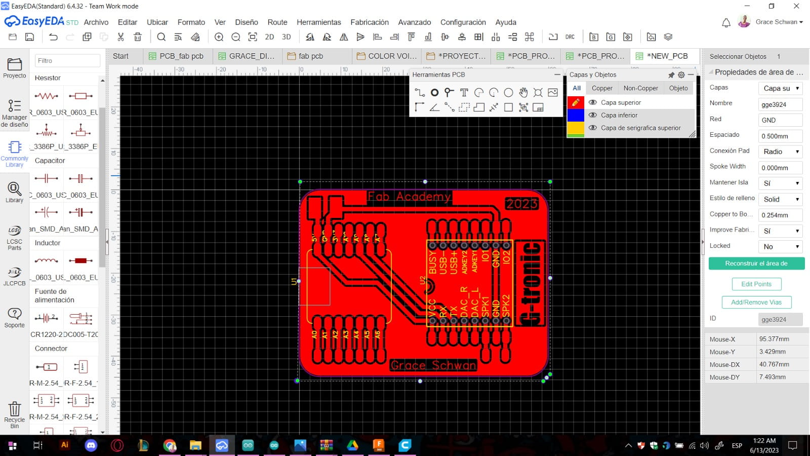 Routed tracks in EasyEDA